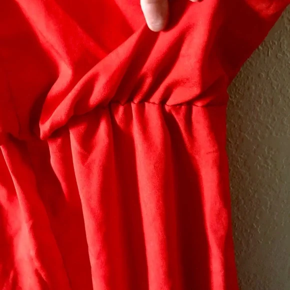 PLUS! Elastic Waist Scoop Neck Flutter Sleeve Dress - Picture 11 of 13